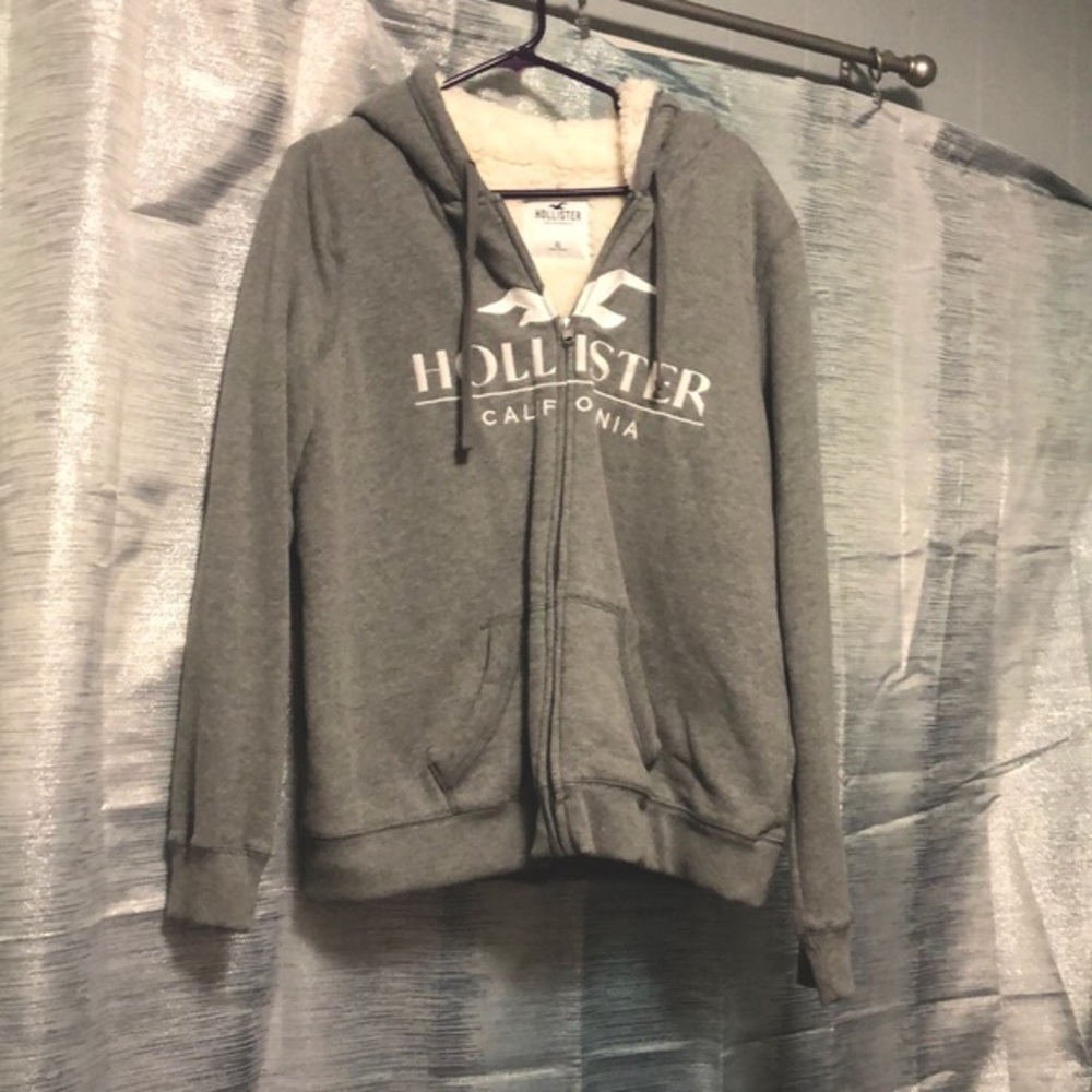 Hollister Sherpa Lined Full Zip Hoodie